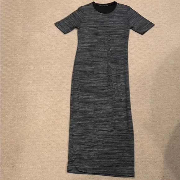 long black and white striped maxi dress Anemos